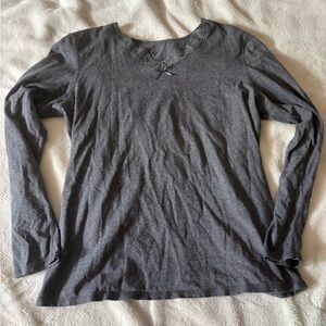 High Sierra Charcoal Long Sleeve with lace detailing Women's Tee